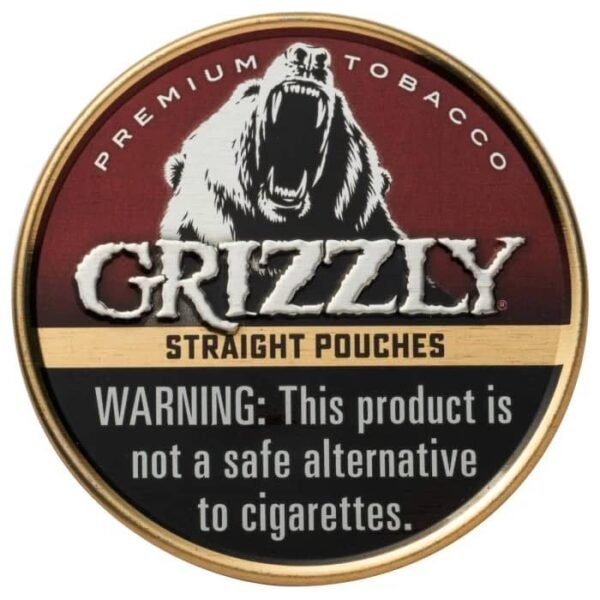 Grizzly Straight Pouches can with classic tobacco flavor and pouch format